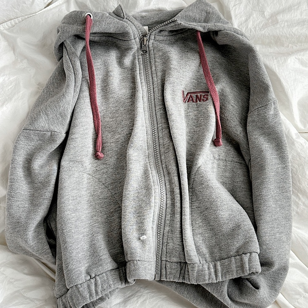 ˚₊· ͟͟͞͞➳❥ Vans Grey Zip-Up Hoodie (M)